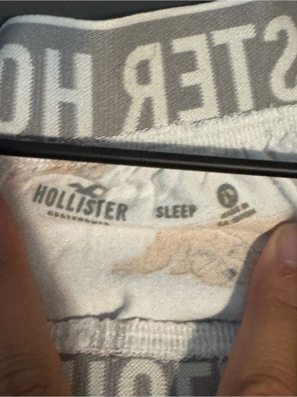 Hollister Gray and White Branded Sleep Shorts with Subtle Print - Picture 3 of 3